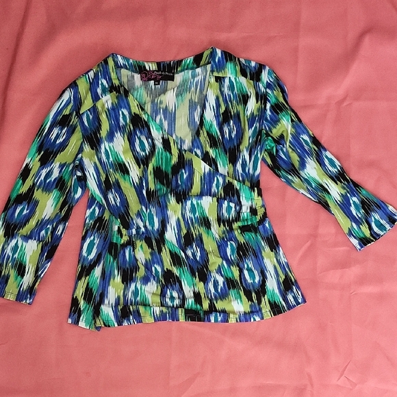 Peck & Peck Vibrant Brushstroke Blouse - Picture 1 of 5
